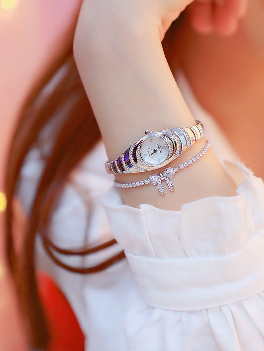 Ladies Gold Watch Diamond Wristwatch Female Fashion Bracelet Watches Women Full Diamond Watch
