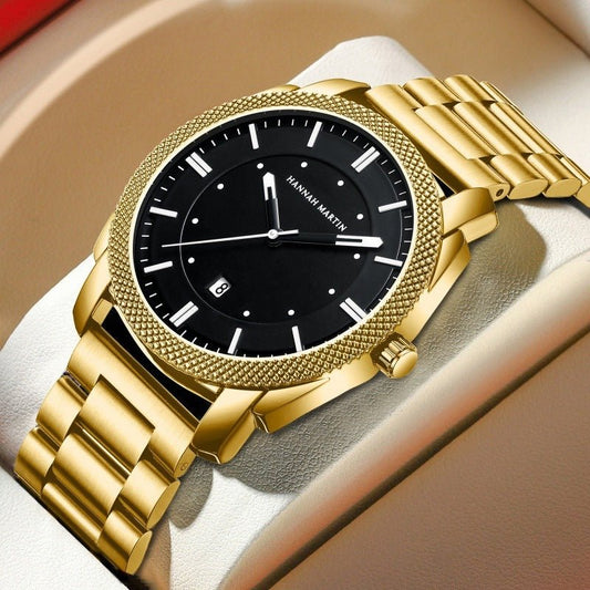 INSTOR Luxury Black Stainless Steel Watch
